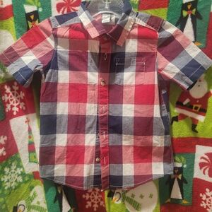 Old Navy Kids Plaid Button-Down Shirt - Red, Blue, White